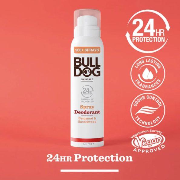 Bull Dog Bergamot & Sandalwood Spray Deodorant