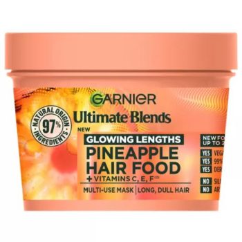 Garnier Ultimate Blends Glowing Lengths Pineapple & Amla Hair Food 3-in-1 Hair Mask Treatment 400ml