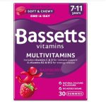 Bassetts Vitamins 7-11 Years Raspberry Flavour Multivitamins 30 Gummies | Energy support | vitamin | no added sugar