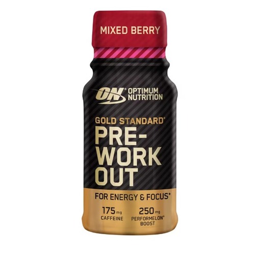on pre workout Optimum Nutrition Gold Standard Pre-Workout Shot Mixed Berry 60ml | ENERGY BOOSTER