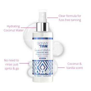 Skinny Tan Coconut Water Tanning Mist | pat dry | nourishes skin | natural tan