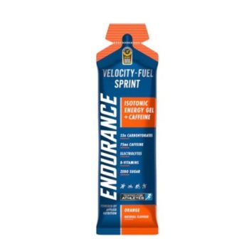 Applied Nutrition Velocity Fuel Sprint Gel with Caffeine (Orange) - | fast boosting energy | vegan friendly