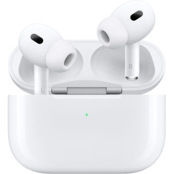 Apple AirPods Pro 2 Wireless Earbuds with noise cancellation, personalized spatial audio, H2 chip, and USB-C charging for high-quality sound.