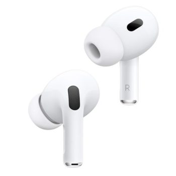 Apple AirPods Pro 2 Wireless Earbuds with noise cancellation, personalized spatial audio, H2 chip, and USB-C charging for high-quality sound.