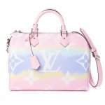 Louis Vuitton Monogram Escale Speedy Bandoulière 30 in pastel hues, featuring tie-dye Monogram canvas, gold hardware, and adjustable strap.