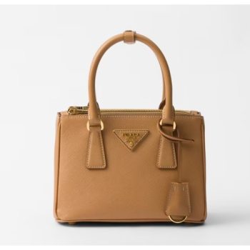 Prada Galleria Saffiano Leather Mini-Bag with dual top handles and detachable strap for versatile styling.