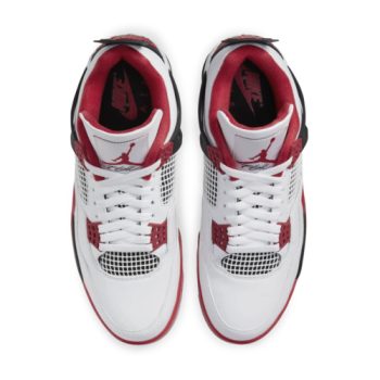 Nike Air Jordan Retro 4 Fire Red with premium leather, Fire Red accents, and Air cushioning for comfort and style.