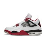 Nike Air Jordan Retro 4 Fire Red with premium leather, Fire Red accents, and Air cushioning for comfort and style.