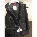 Moncler Boedic Hooded Shearling Long Down Jacket